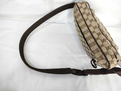 GUCCI GG Canvas Large Sling Bag with Embossed Logo, Waist Bag, 802096, Shoulder Bag