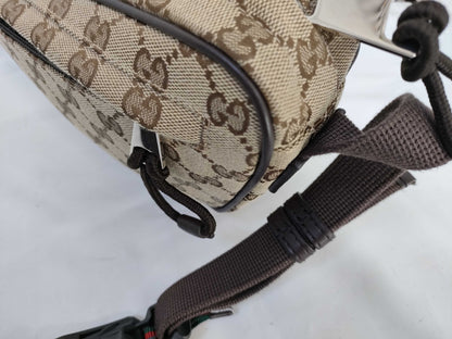 GUCCI GG Canvas Large Sling Bag with Embossed Logo, Waist Bag, 802096, Shoulder Bag