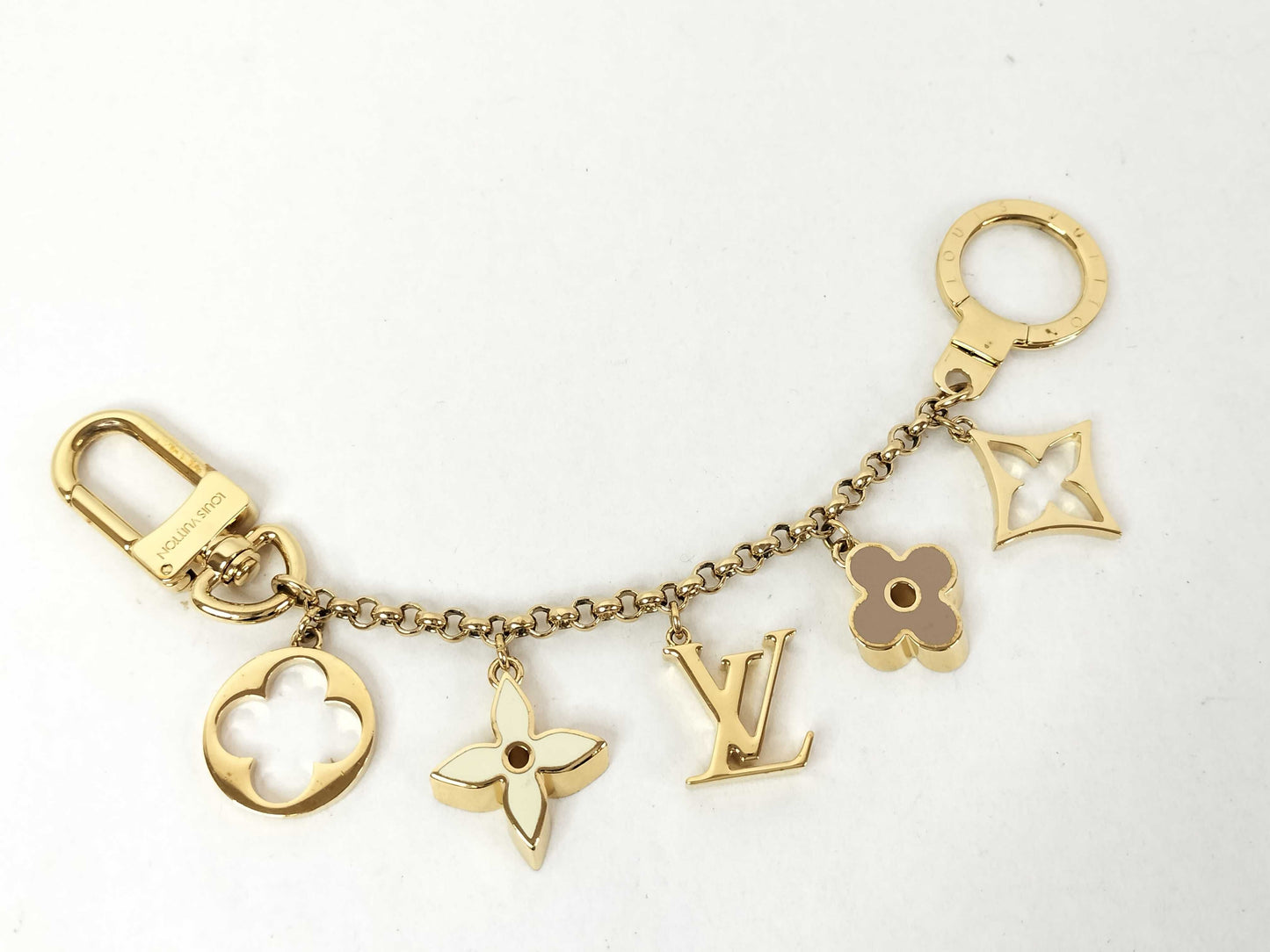 LOUIS VUITTON LOUIS VUITTON Louis Vuitton Gold Bag Charm M65111 Key Ring LV Initial Key Case Key Holder