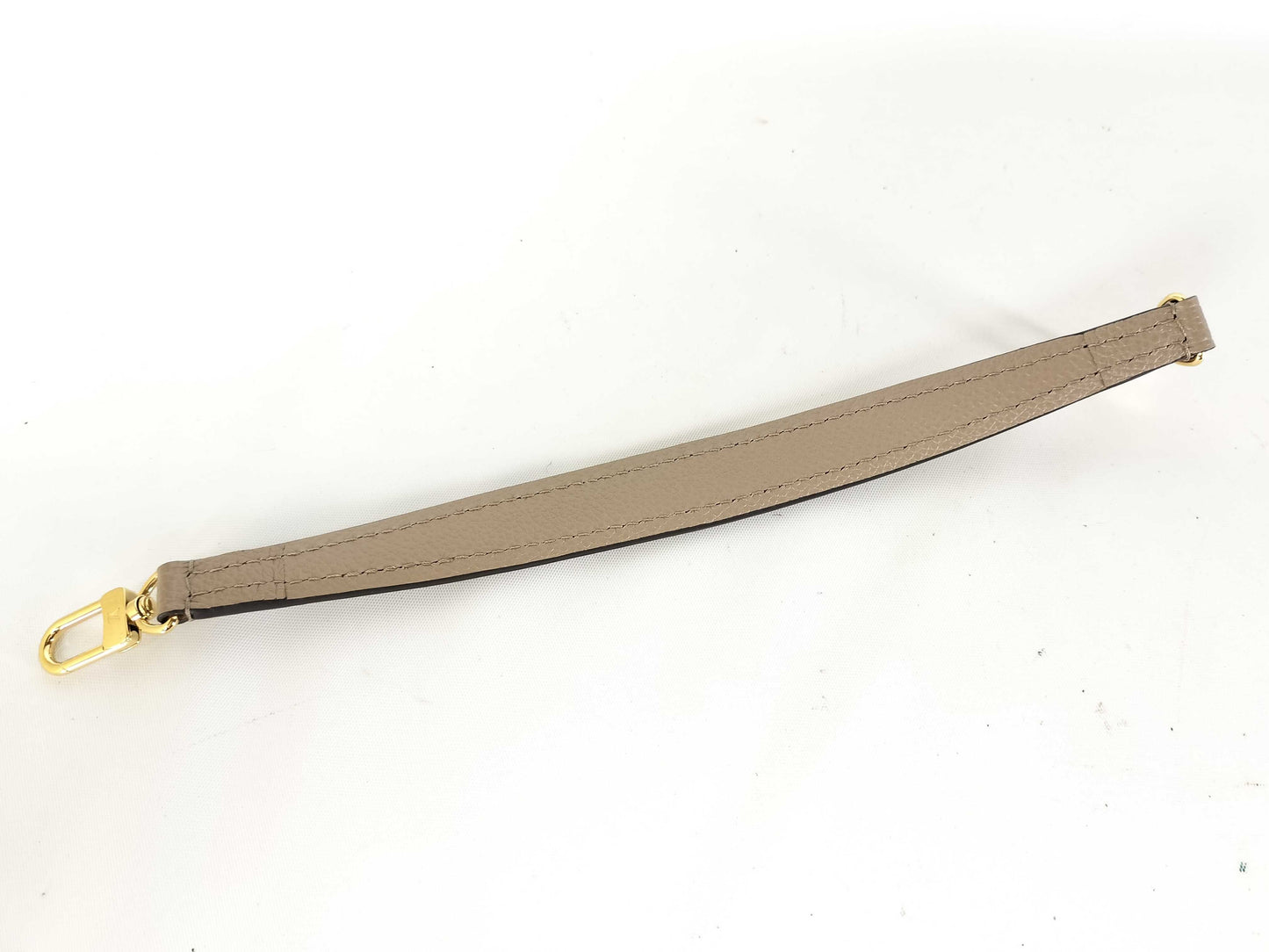 LOUIS VUITTON Handle Strap in Taupe Grained Leather with Gold Hardware