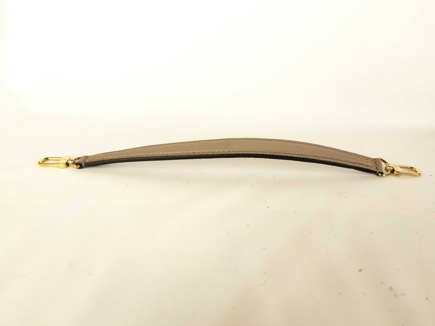 LOUIS VUITTON Handle Strap in Taupe Grained Leather with Gold Hardware