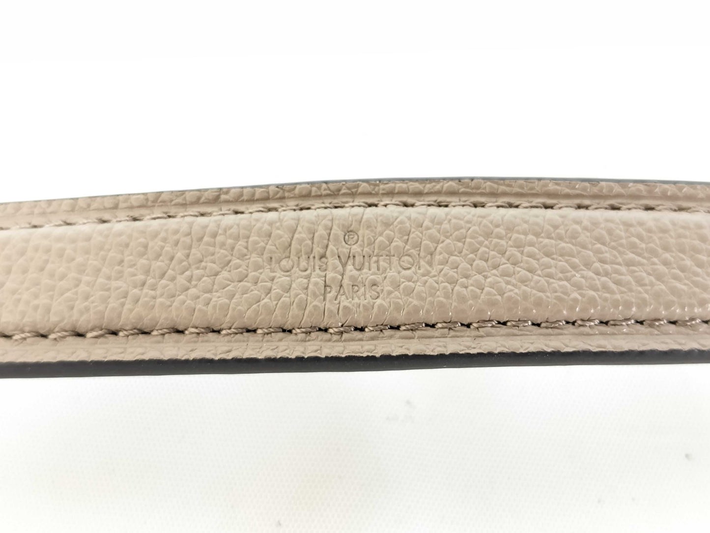 LOUIS VUITTON Handle Strap in Taupe Grained Leather with Gold Hardware