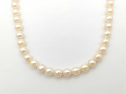 TASAKI Pearl Necklace, 7.4-7.8mm Diameter, Sterling Silver, 34.8g 