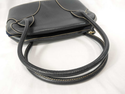 LOEWE Navy Handbag Leather Logo Embossed Handbag