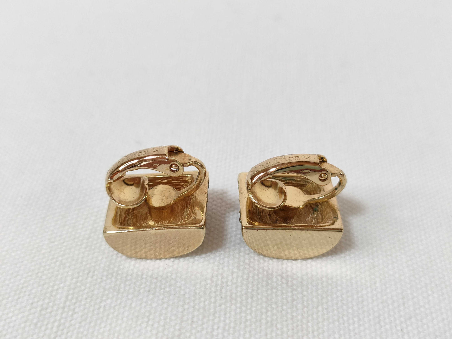 Dior Square Earrings with Stones, 7.4g