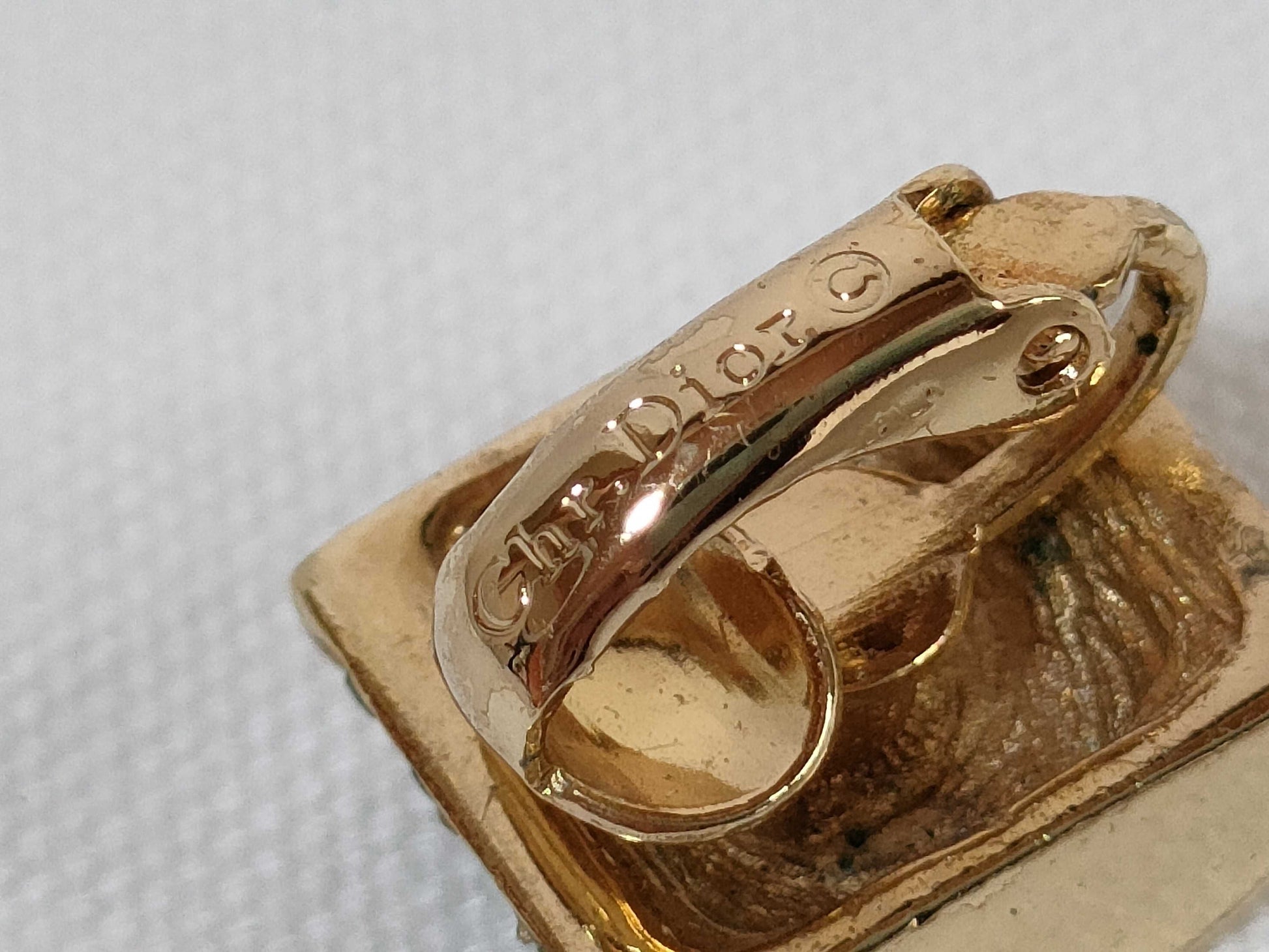 Dior Square Earrings with Stones, 7.4g