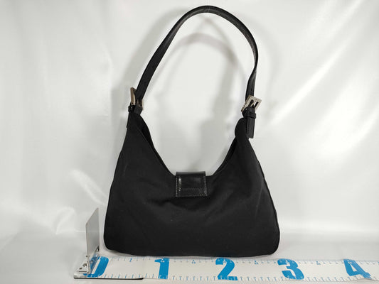 FENDI Mamma Bucket Handbag with Logo Buckle Shoulder Bag