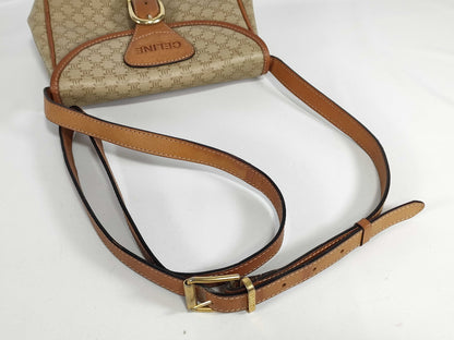 CELINE White Macadam Mini Shoulder Bag Triomphe Shoulder Bag