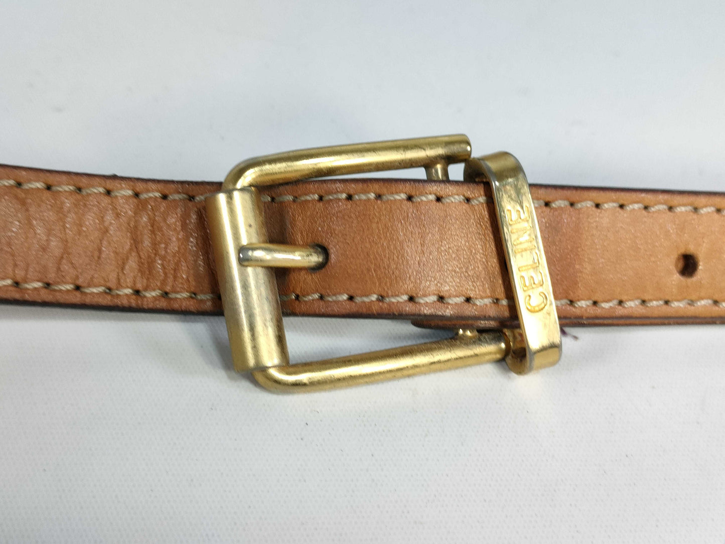 CELINE White Macadam Mini Shoulder Bag Triomphe Shoulder Bag