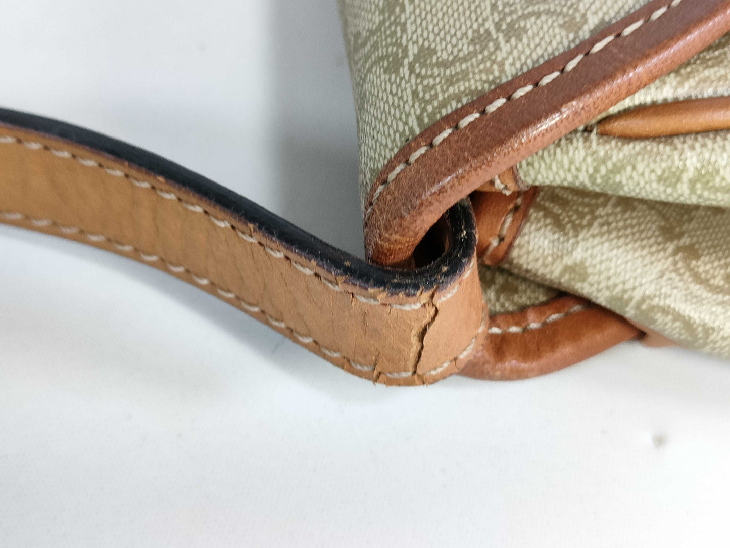 CELINE White Macadam Mini Shoulder Bag Triomphe Shoulder Bag