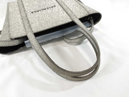 BALENCIAGA Everyday Tote XXS 2-Way Bag, Glitter Leather, Silver, 551815, Bag, Strap, Handbag