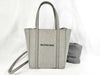 BALENCIAGA Everyday Tote XXS 2-Way Bag, Glitter Leather, Silver, 551815, Bag, Strap, Handbag