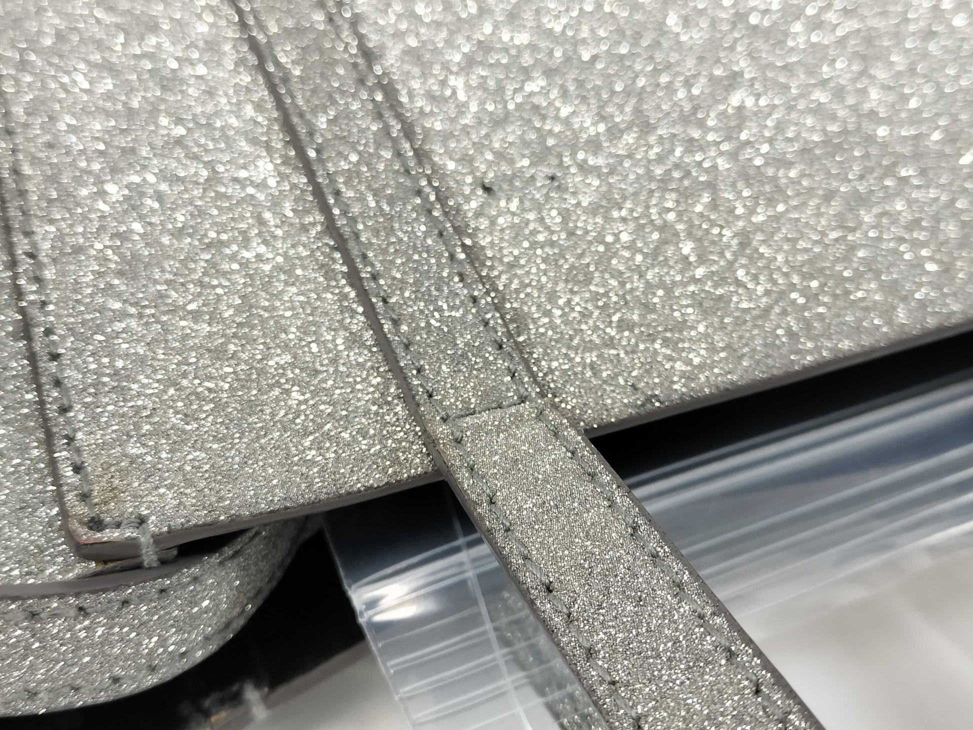 BALENCIAGA Everyday Tote XXS 2-Way Bag, Glitter Leather, Silver, 551815, Bag, Strap, Handbag