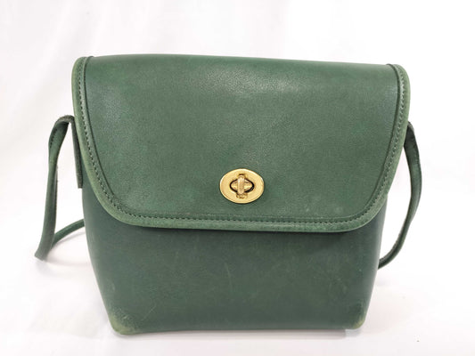 COACH Old Coach Shoulder Bag Green Turn Lock 0585 305 Shoulder Bag