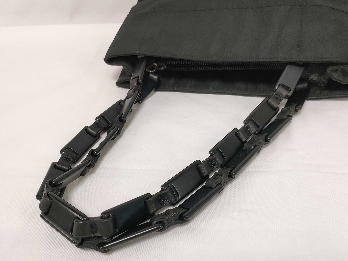 PRADA Nylon Prada Nylon Plastic Chain Tote Bag