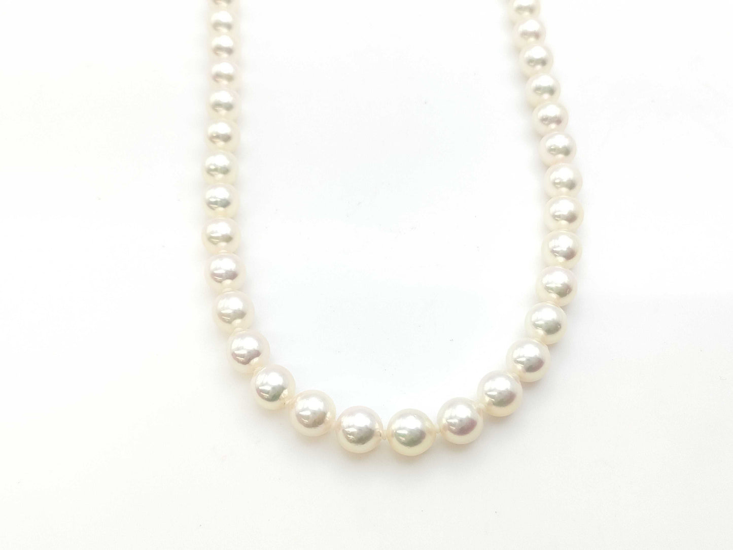 Pearl diameter: approx. 7.5-7.8mm, Sterling Silver, 45.8g, Necklace 