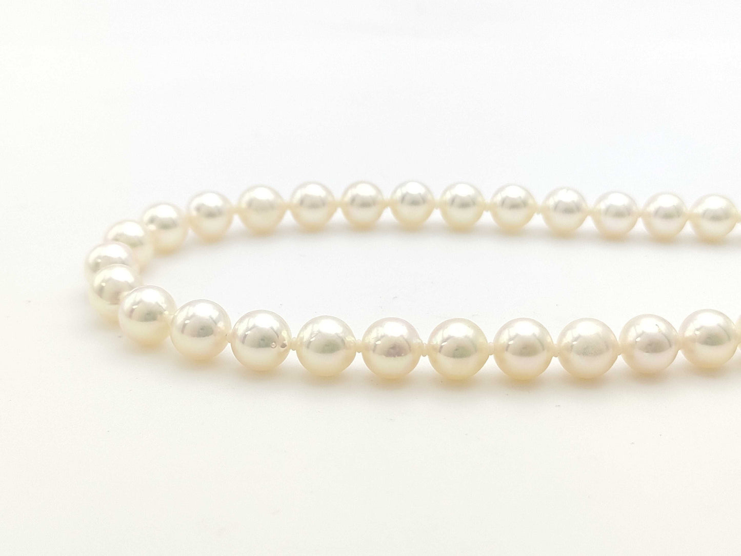 Pearl diameter: approx. 7.5-7.8mm, Sterling Silver, 45.8g, Necklace 