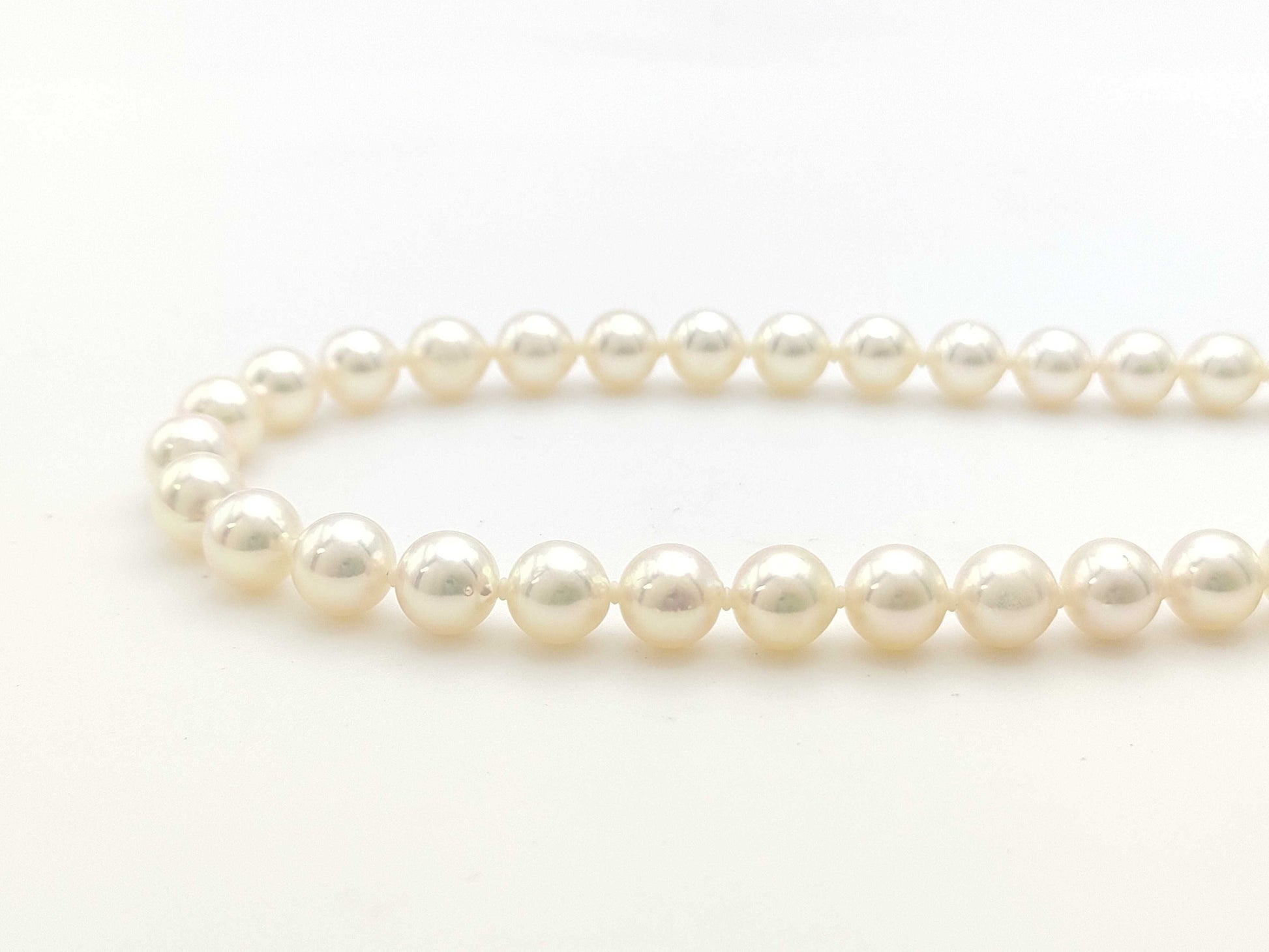 Pearl diameter: approx. 7.5-7.8mm, Sterling Silver, 45.8g, Necklace 