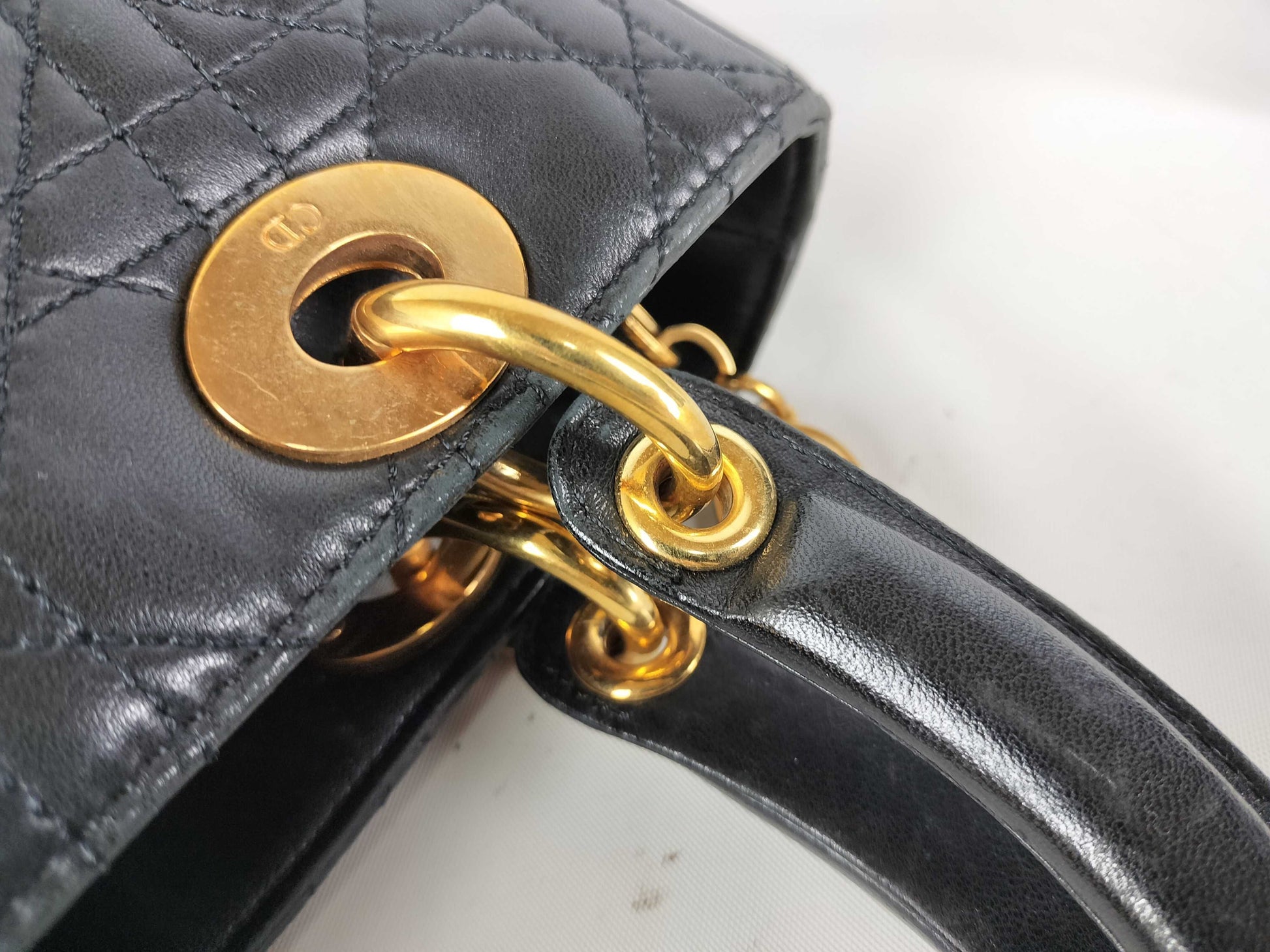 Dior Lady Dior Lambskin 2-way Black Handbag