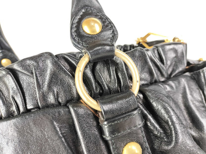 Miu Miu 2-Way Vitello Luxe Black Shoulder Handbag