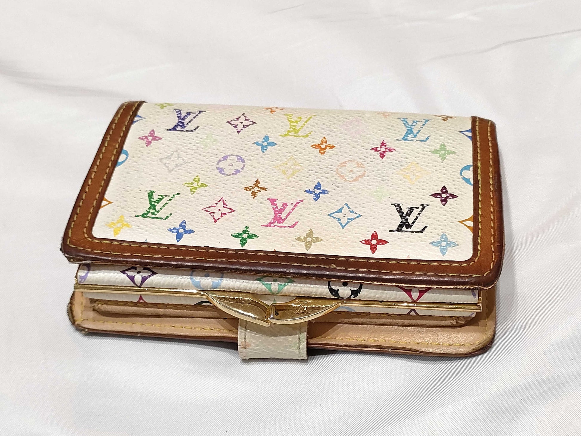 LOUIS VUITTON Monogram Multicolore Louis Vuitton Portefeuille Viennois Monogram Multicolore White M92987 Wallet