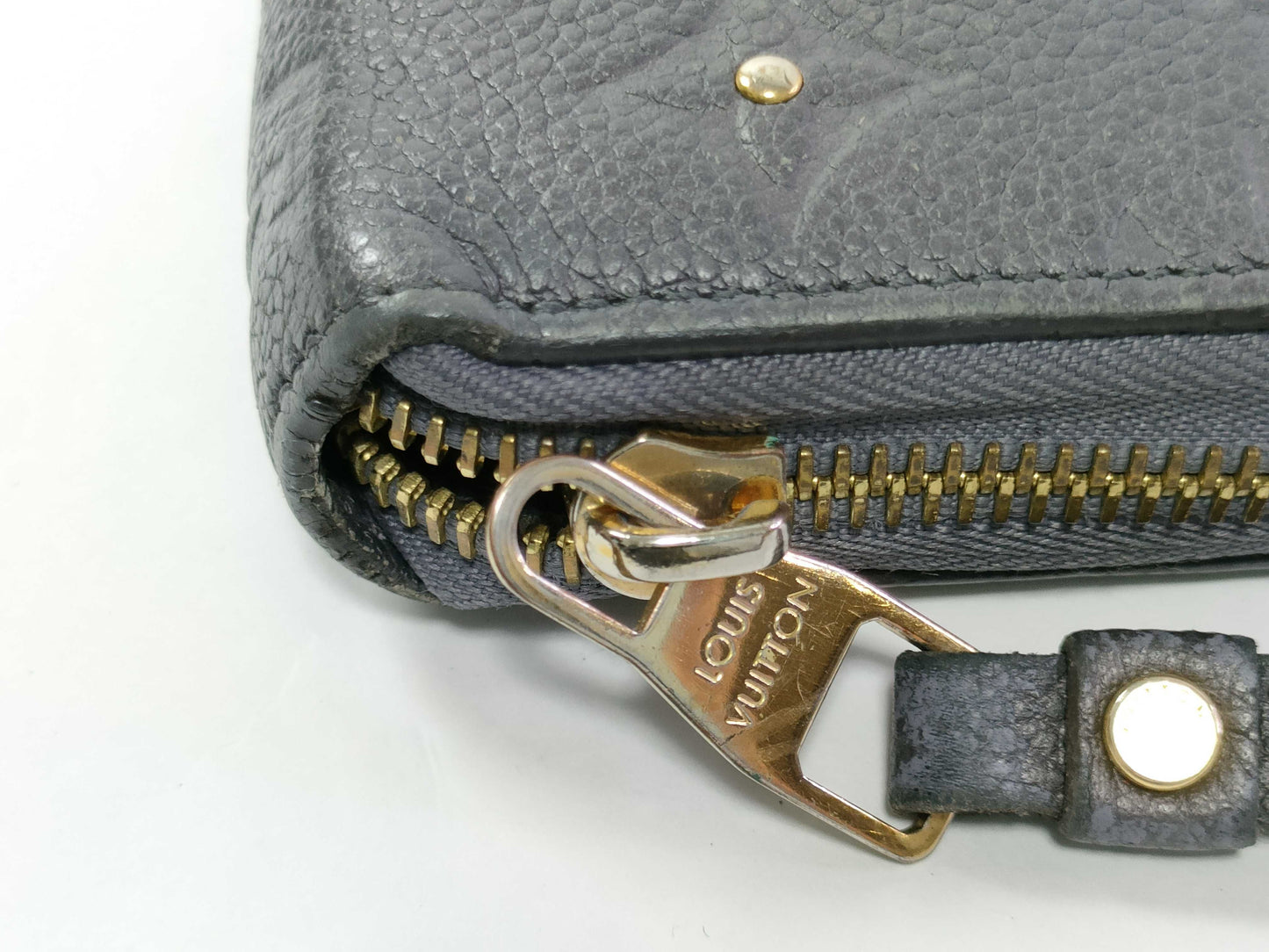 LOUIS VUITTON Monogram Empreinte Studded Zippy Wallet Long Wallet in Gris Silver M62209 Limited Edition