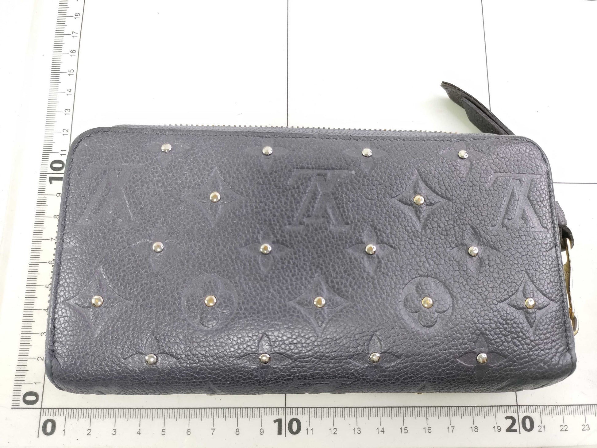 LOUIS VUITTON Monogram Empreinte Studded Zippy Wallet Long Wallet in Gris Silver M62209 Limited Edition