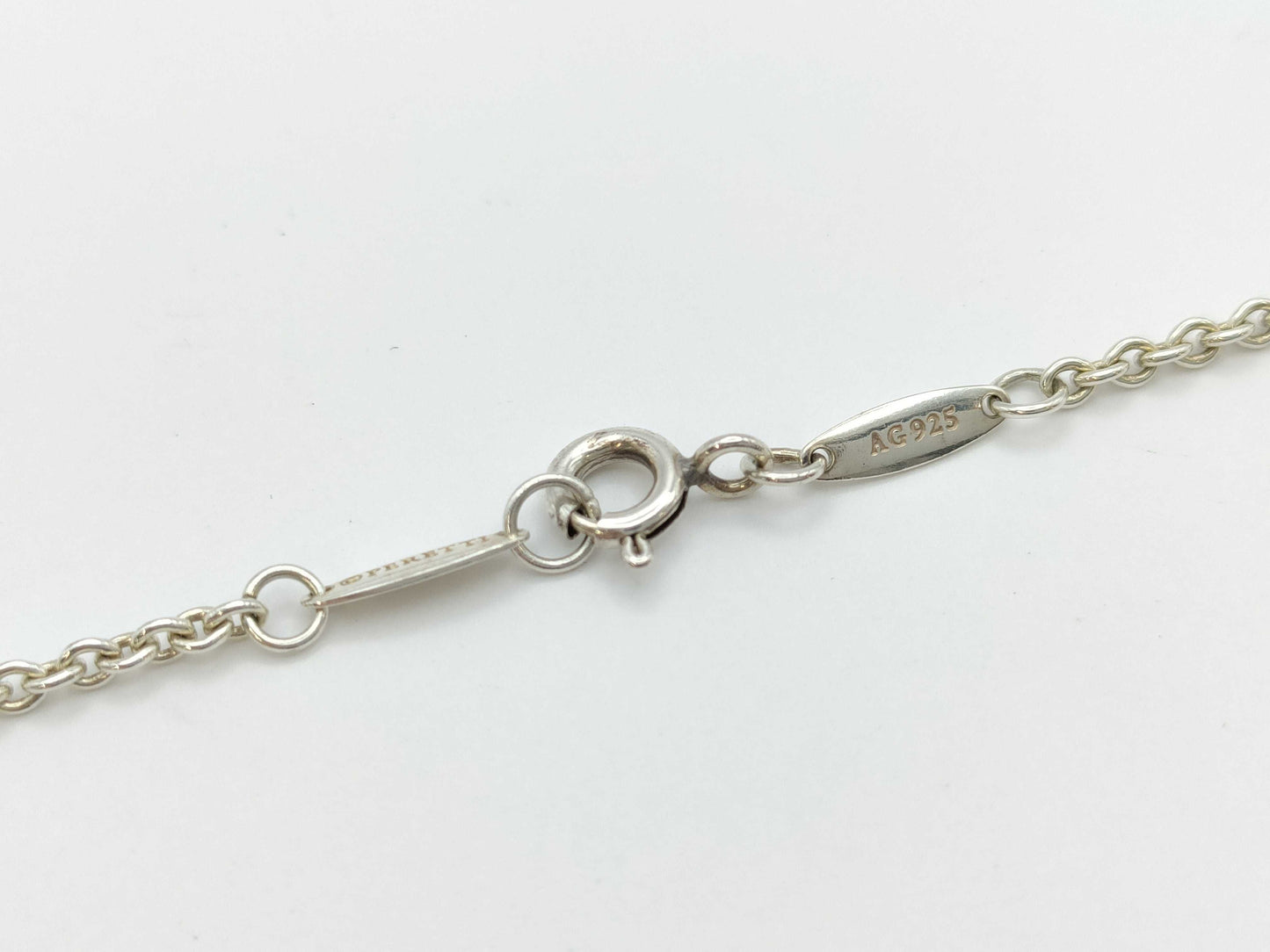 Tiffany & Co. Open Heart Lariat Pearl Necklace in 925, 5.8g 