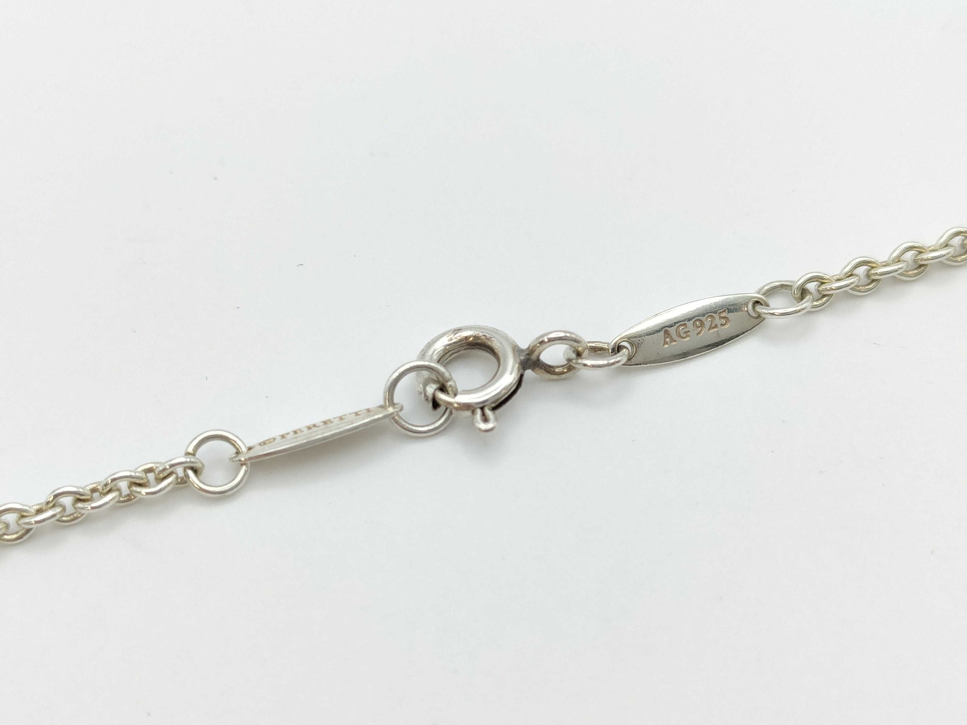 Tiffany & Co. Open Heart Lariat Pearl Necklace in 925, 5.8g 