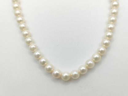Pearl Necklace, Diameter: Approx. 6.7-6.9mm, Sterling Silver, 29.1g 