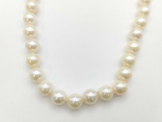 Pearl Necklace, Diameter: Approx. 8.1-8.3mm, Sterling Silver, 43.6g 