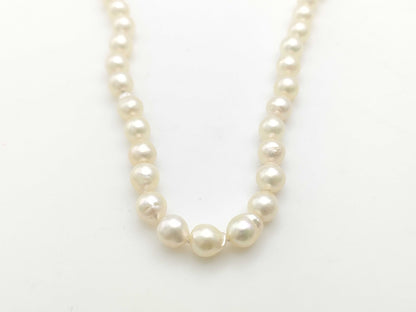 Semi-Round Pearl Necklace, Diameter: Approx. 7.6-7.8mm, 18K Gold, 31.8g 