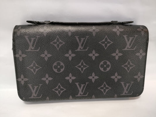 LOUIS VUITTON Monogram Eclipse Zippy XL M61698 RFID-Free Wallet/Second Bag