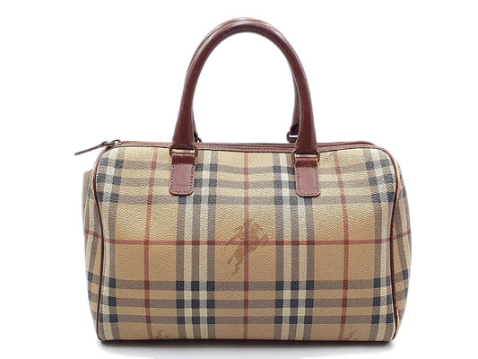 BURBERRY Nova Check Leather Handbag