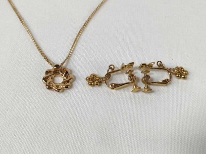 NINA RICCI Rhinestone Necklace and Courreges Earring Set Necklace