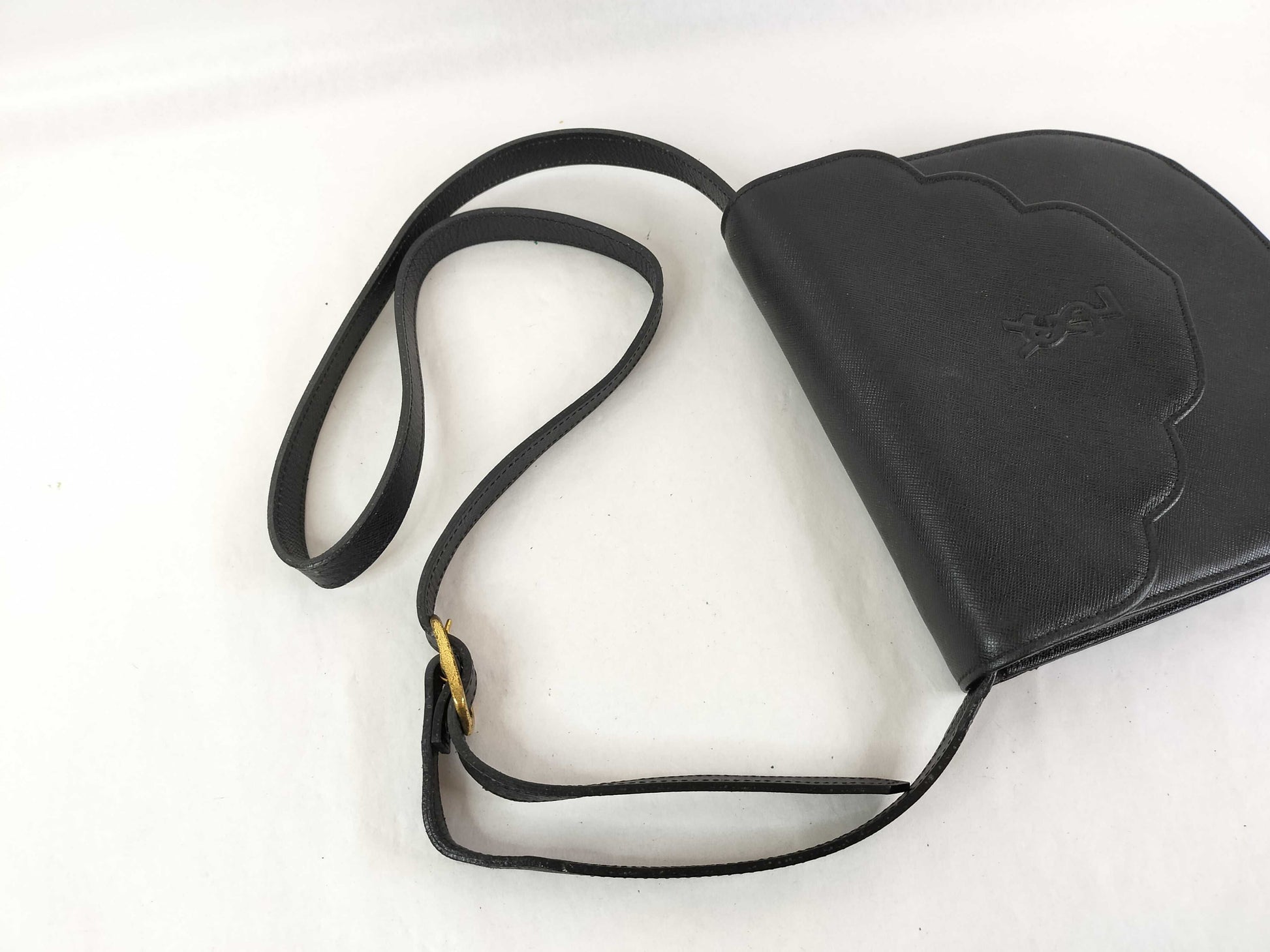Yves Saint Laurent Black Leather Shoulder Bag YSL Shoulder Bag