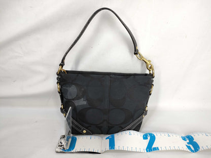 COACH Signature Coach Handbag 40347 Canvas Black Handbag