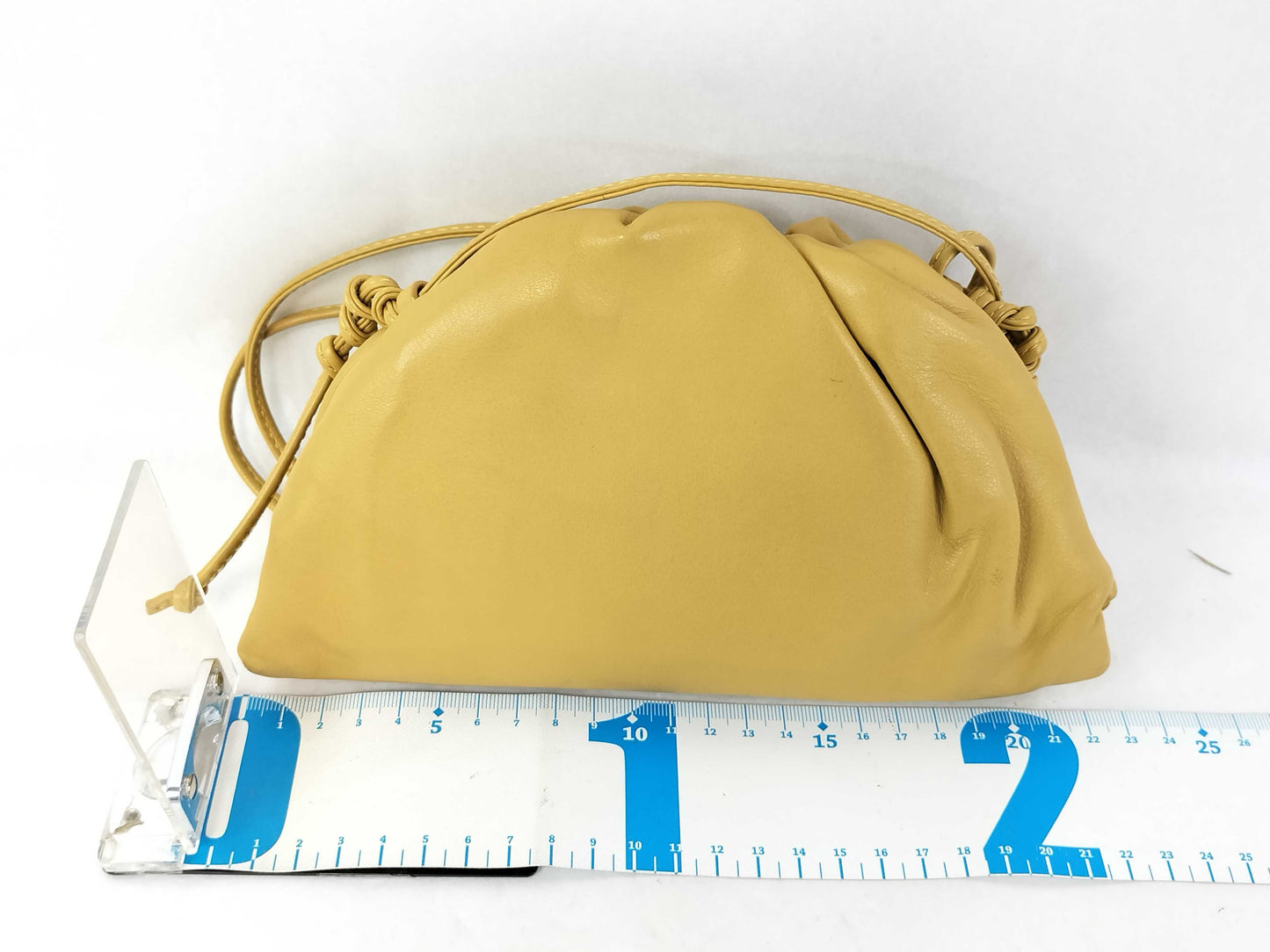 BOTTEGA VENETA Bottega The Pouch Shoulder Bag in Beige Leather