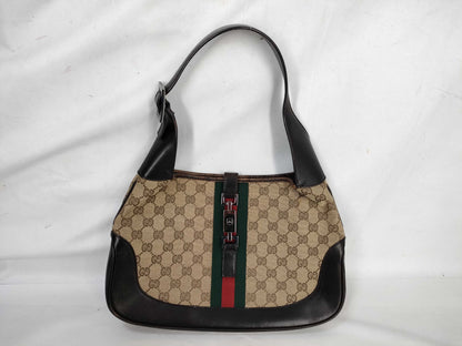 GUCCI GG Canvas Gucci Handbag Jackie Sherry Line GG Canvas Brown Handbag