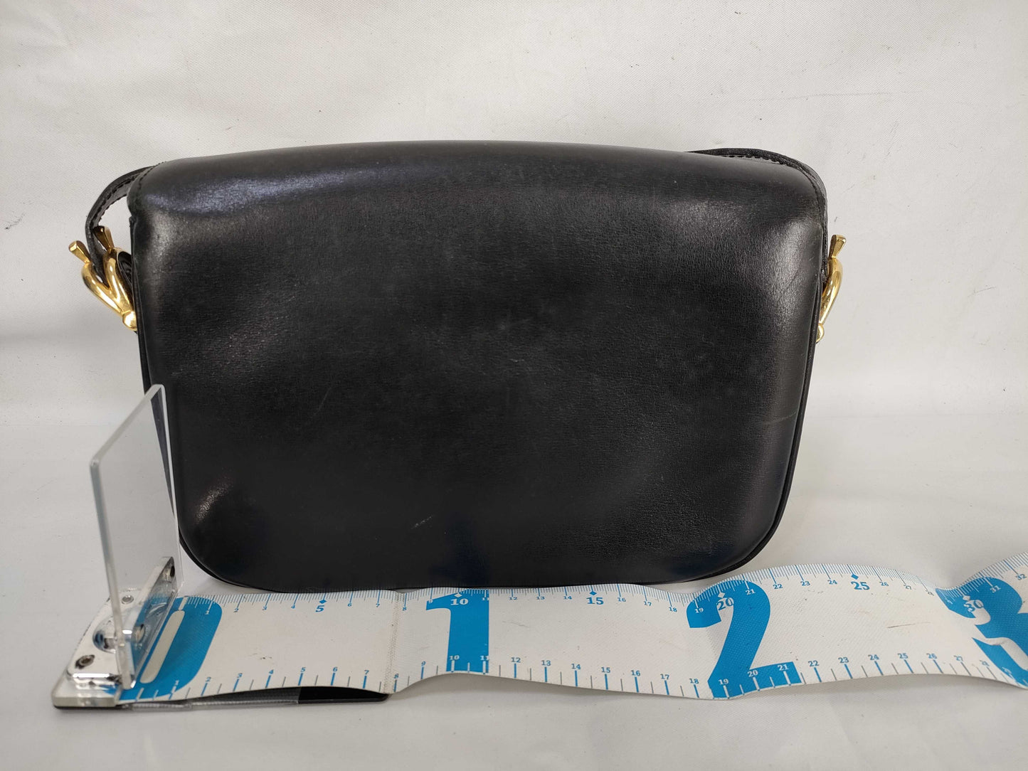 CELINE Shoulder Bag with Horse-Drawn Leather Hardware, Black