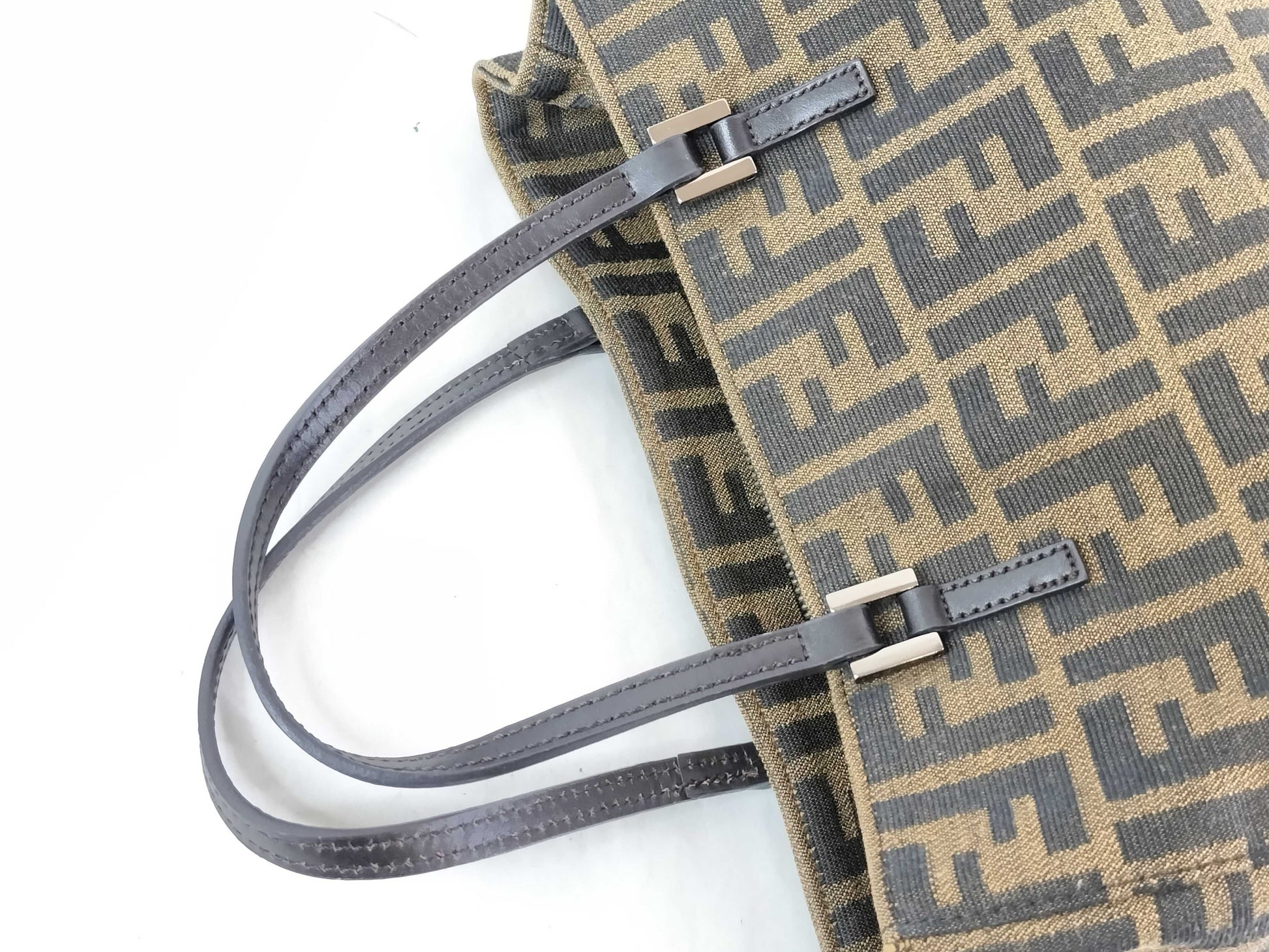 FENDI Zucca pattern Fendi handbag Zucca canvas brown handbag