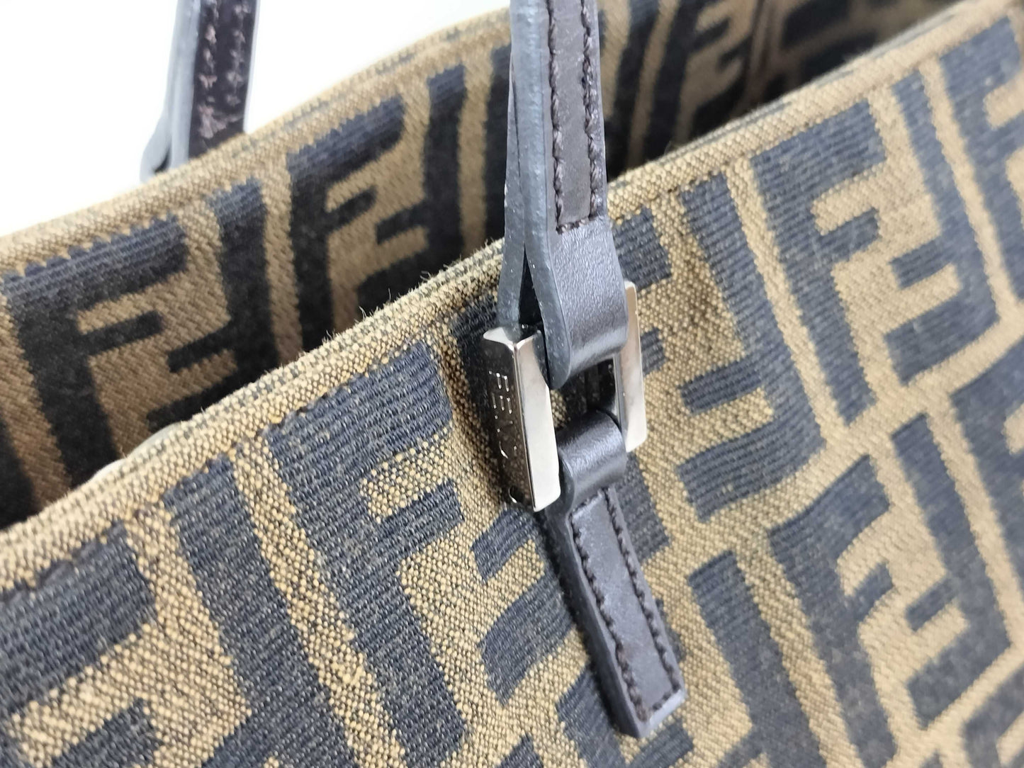FENDI Zucca pattern Fendi handbag Zucca canvas brown handbag