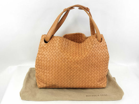 BOTTEGA VENETA Intrecciato Bottega Handbag Intrecciato Leather Orange Tote Bag