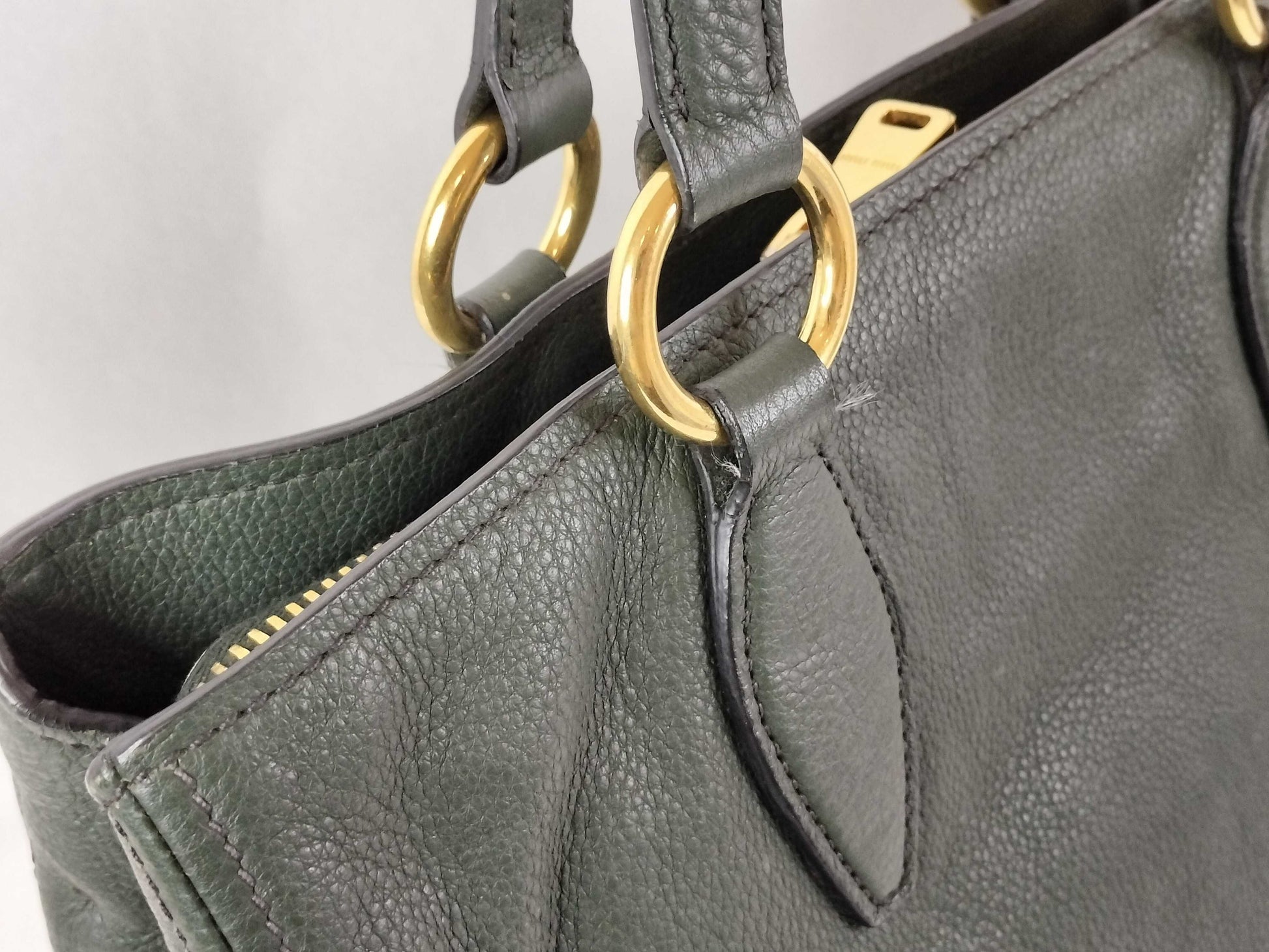 Miu Miu handbag leather green tote bag