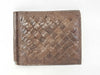 BOTTEGA VENETA Intrecciato Bottega Money Clip Intrecciato Ostrich Brown Billfold
