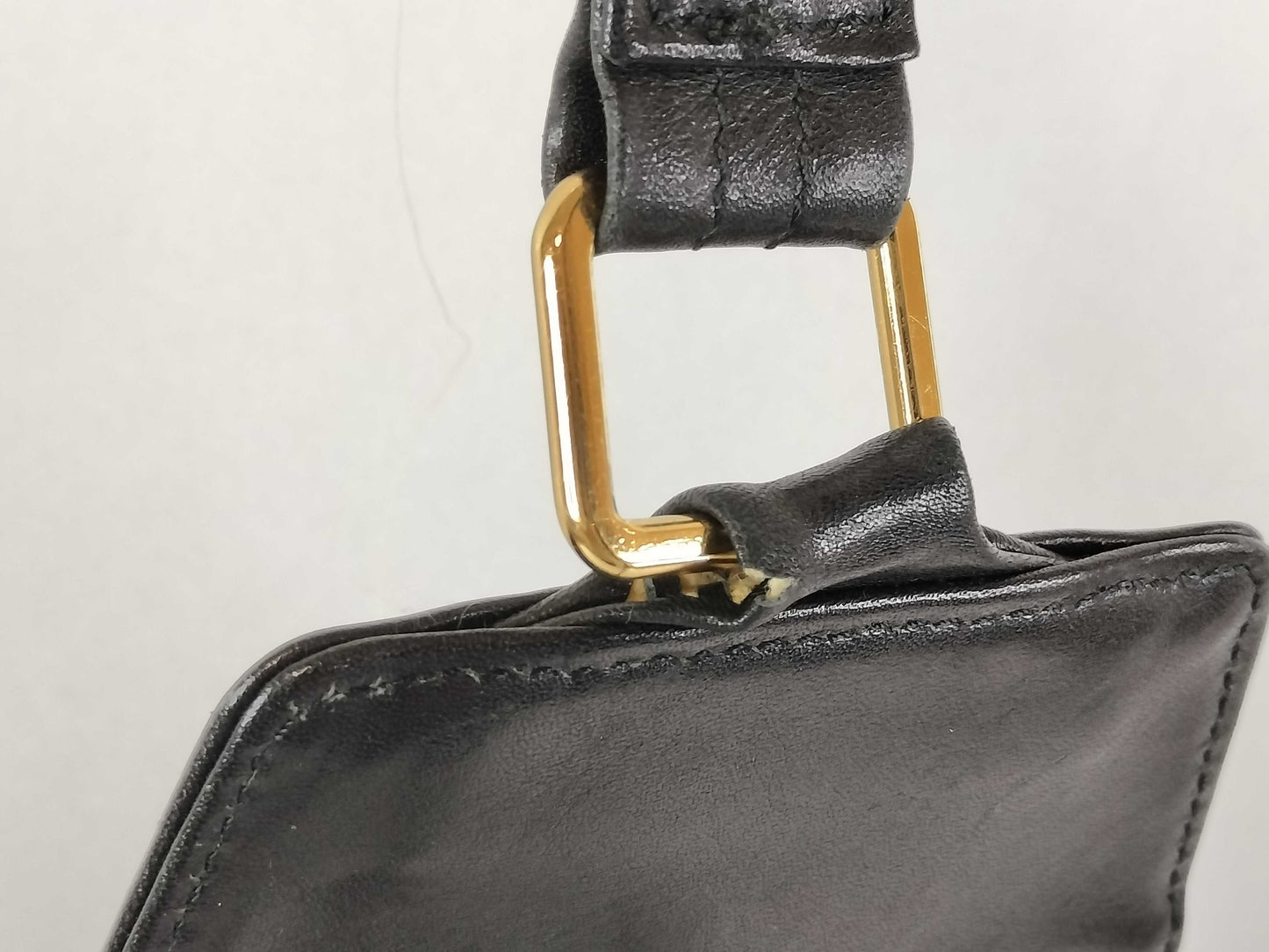 VERSACE Sunburst Black Leather Shoulder Bag