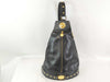 VERSACE Sunburst Black Leather Shoulder Bag