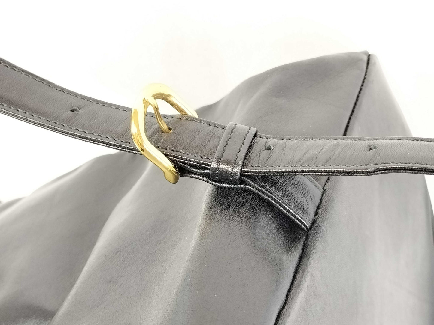 VERSACE Sunburst Black Leather Shoulder Bag