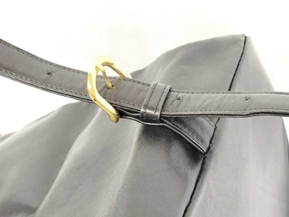 VERSACE Sunburst Black Leather Shoulder Bag