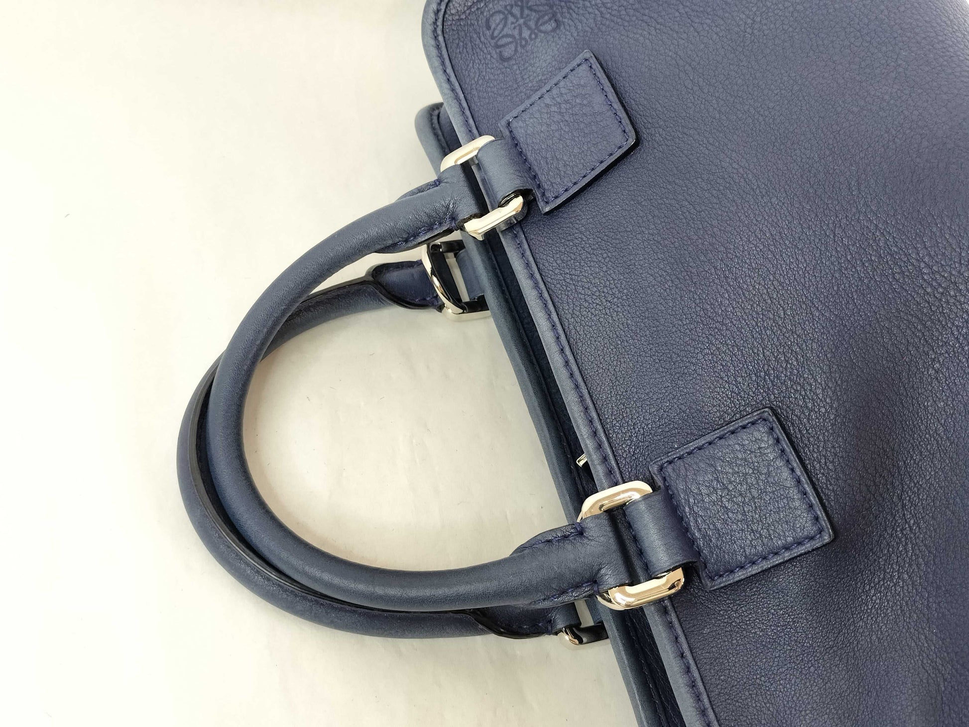 LOEWE Amazona 28 Handbag Leather Navy